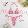 2025 New Multi-Color Print Backless Lace-Up Sexy Split Bikini Swimsuit for Women