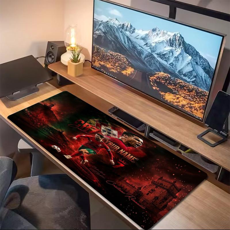 Cr7 Custom Name Large Size Mouse Pad Large Gaming Table Cushion Nonslip Laptop Tablet Big Mousepad Xxl Mat Mini Pc Playmat With Lock Edge Custom Name 