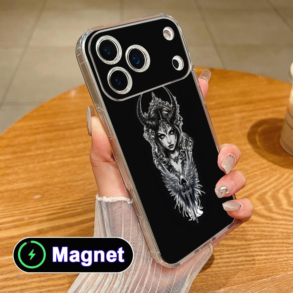 

Dark Goddess Lilith Phone Case for iPhone 17 16 15 14 13 12 11 Air Pro Max Plus Mini Soft TPU Clear Magsafe Cover iPhone 11 Pro Max