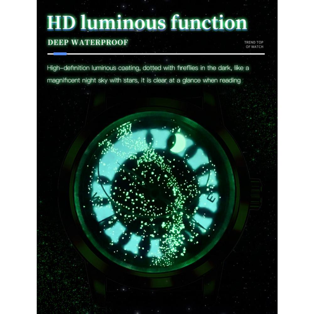 OLEVS New Business and Leisure Watch Automatic Mechanical Starry Sky Second Dial Luminous Men's Watch