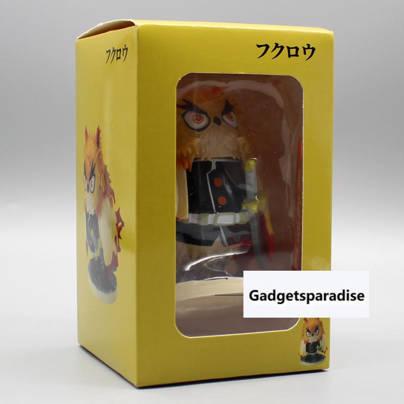 11CM Japanese Anime Demon Slayer GK Rengoku Kyoujurou Owl Big Brother Figure Model Toys Doll Kid Decorative Gift