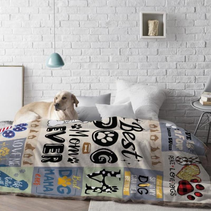Dog Theme Digital-printed Polyester Bedroom Velvet Flannel Soft Sofa Cover Blanket Fleece Soft Sofa Cover Blankets for Beds