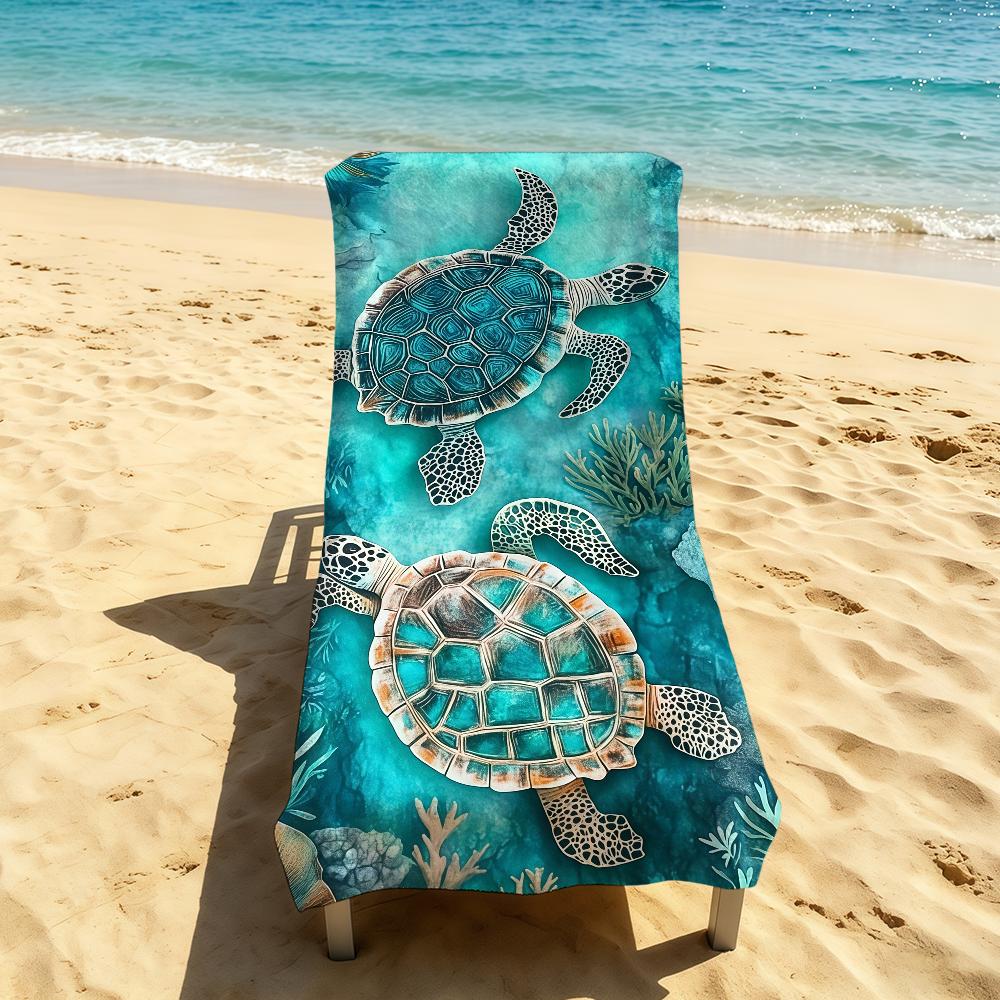 Ocean Turtle Cool Cute Towel For Outdoor Camping Beach Towel Super Absorbent Quick-Drying Summer Towel