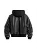 Herren Wintermode Lockere Kapuzenjacke aus Kunstleder 8491706