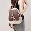 Womens Soft Leather Backpack College Students Daily Use Travel Outdoor Street Style Bag With Zippered Pocket