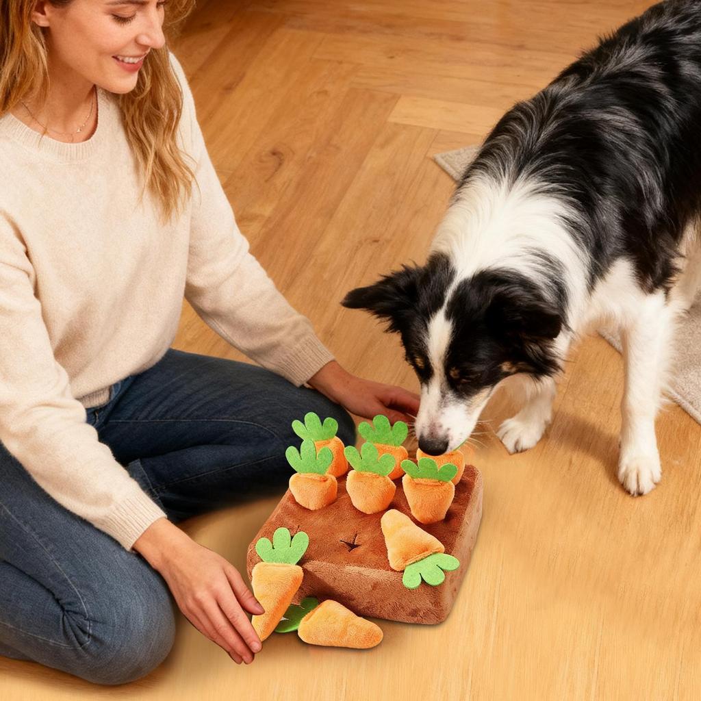 Carrot Snuffle Mat for Dogs Cats Puzzle Toy with Carrots for Small Medium Large Interactive Pet Stress Relief Dogs Chew Toys