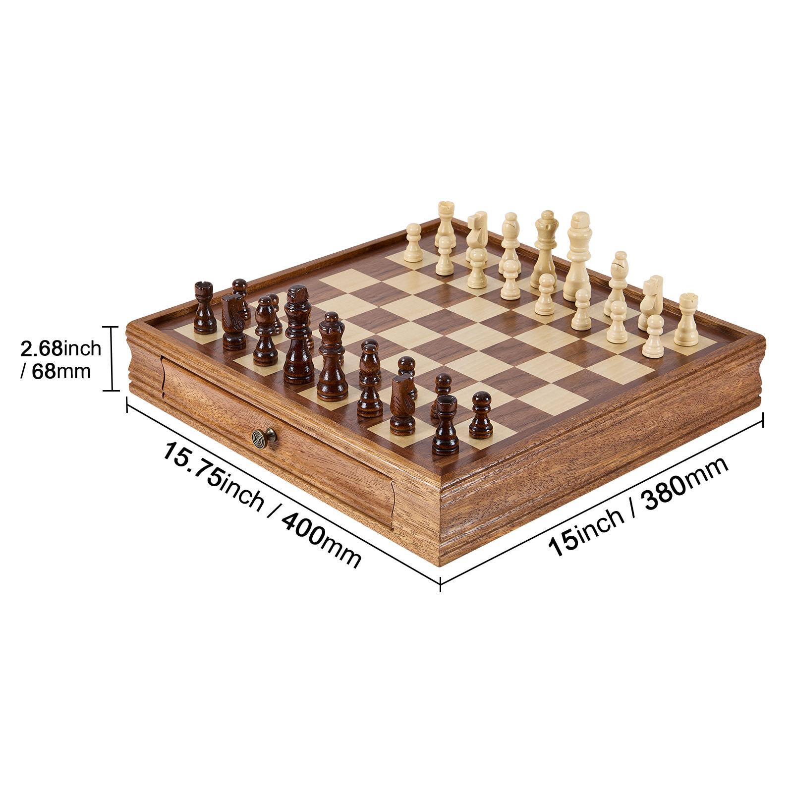 

SucceBuy Набор для игры в шахматы и шашки из массива дерева 2-в-1 Шахматная доска Игровые наборы для взрослых Детей Турнирный Профессиональный Начинающий