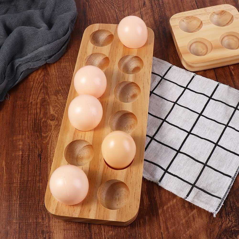 4/6/12 Holes Wooden Egg Holder Japanese-style Egg Storage Rack Egg Organizer Egg Plate  Tabletop