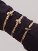 Stylish European & American Double Layer Zirconia Flower Necklace & Stainless Steel Bracelet Jewelry Set for Women