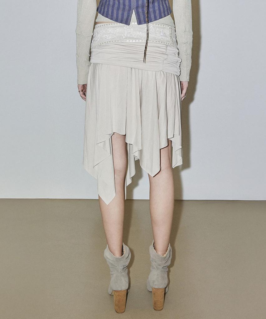 Sculpter Beaded Jersey Skirt Raw