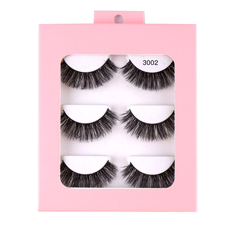 Roll 3 Pairs Of Chemical Fiber False Eyelashes Simulation Curled Thick Eyelashes