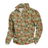 Men's Casual Quarter-Zip Stand Collar Sweatshirt with Christmas Print, Holiday Pullover