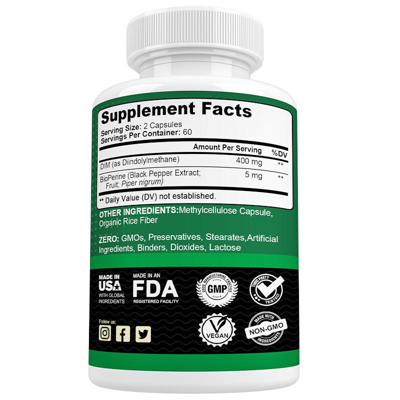 Sun. (Als Diindolylmethan) 400 mg Nahrungsergänzungsmittel, Mit Bioperin, 120 Kapseln pro Flasche