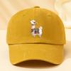 Mens  Womens White Alpaca Print Baseball Cap  Vintage Washed Lightweight Curved Brim Snapback Hat Suitable for Outdoor Trav
