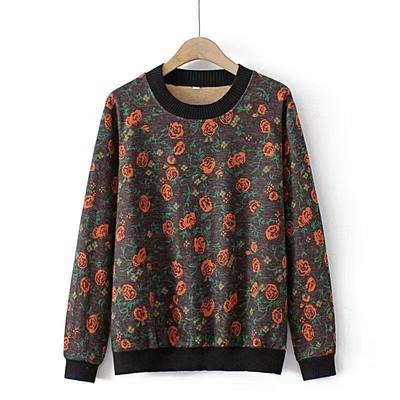 Sweatshirt for Women Cotton Oversize Fleece Thickened Loose Round Neck Casual Pullover Long Sleeve Top Sweatshirt