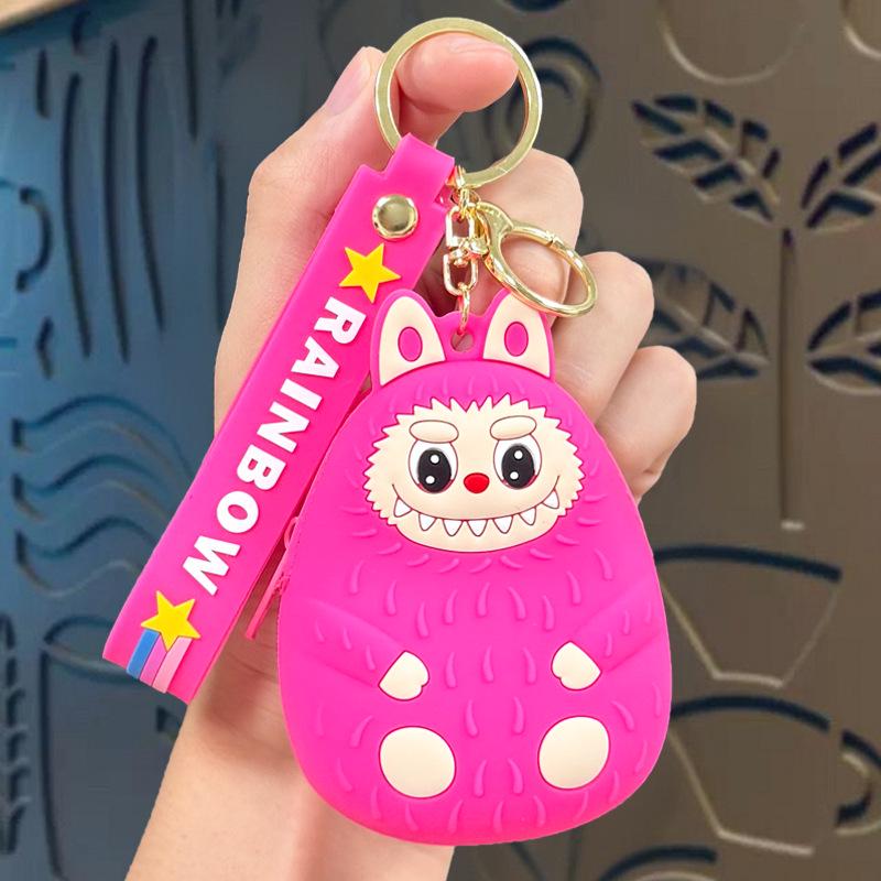 Cartoon Cute Labubu Coin Purse & Keychain Card Holder – Children's Gift & Earphone Bag