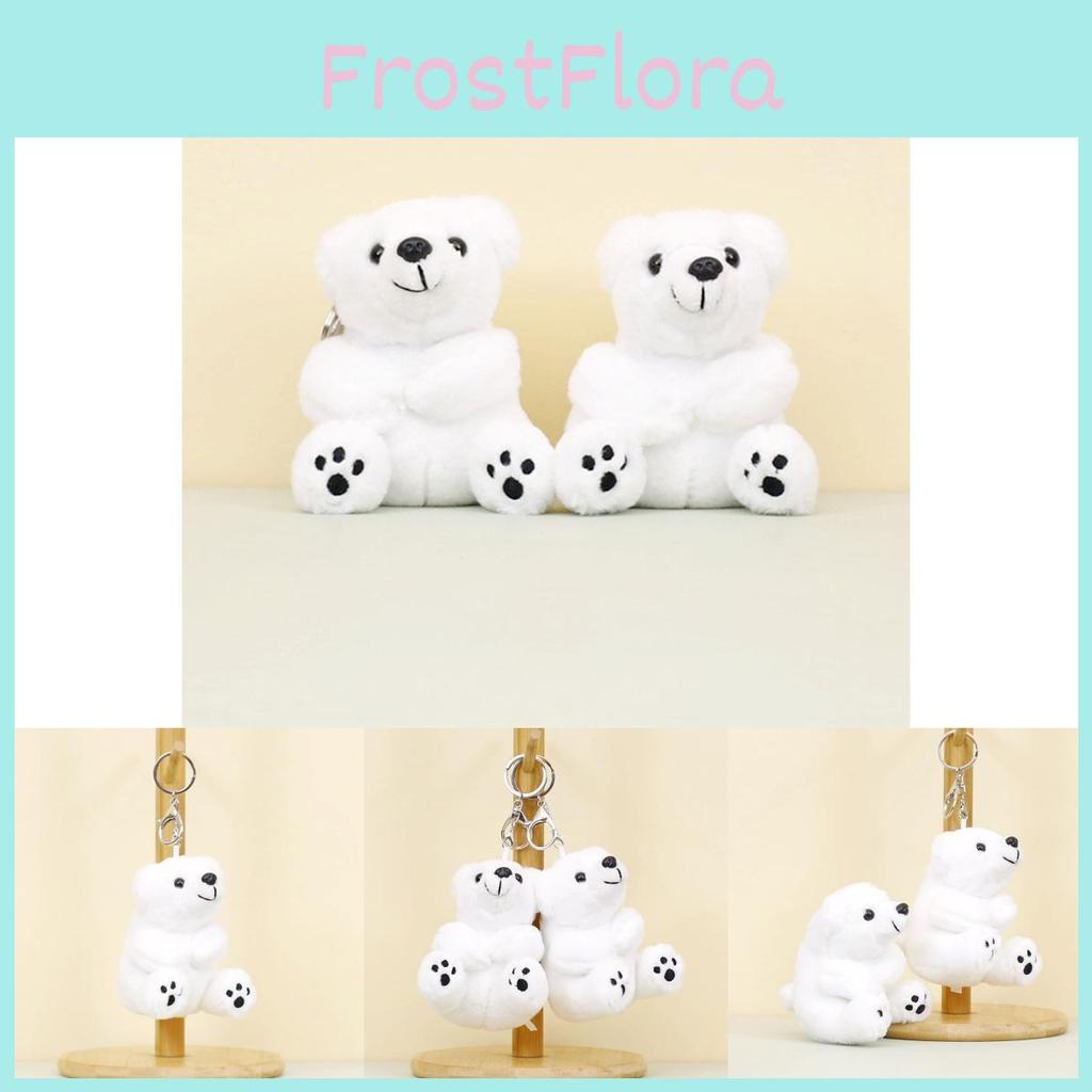 Adorable Polar Bear Plush Keychain Cute Mini Teddy Doll Couple Bag Charm Gift