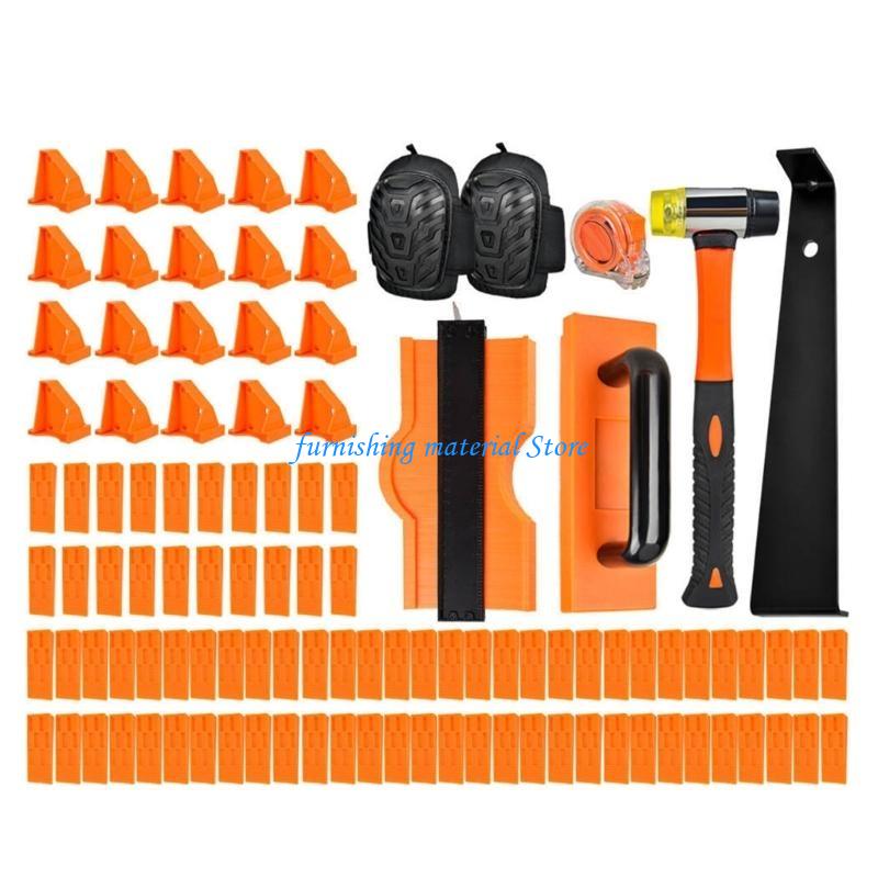 Y5GD Floor Installation Laminate Flooring Tool with Spacers Heavy Duty Pull Bar and Tapping Block Mallets Gauges