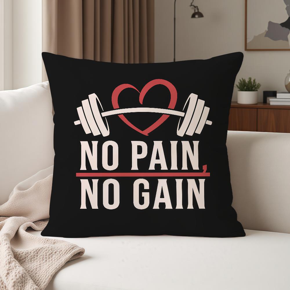 No Pain No Gain GYM Pillow Case Suitable For Bedrooms Living Rooms Cars Home Decoration