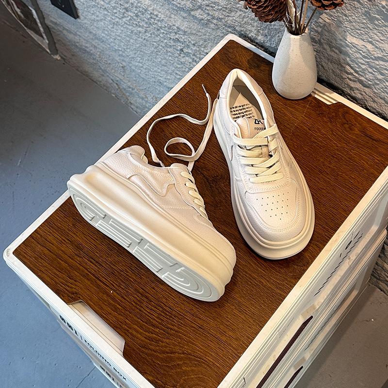 Platform white shoes women's spring new versatile shoes children's casual heightening women's shoes fashion niche muffin shoes