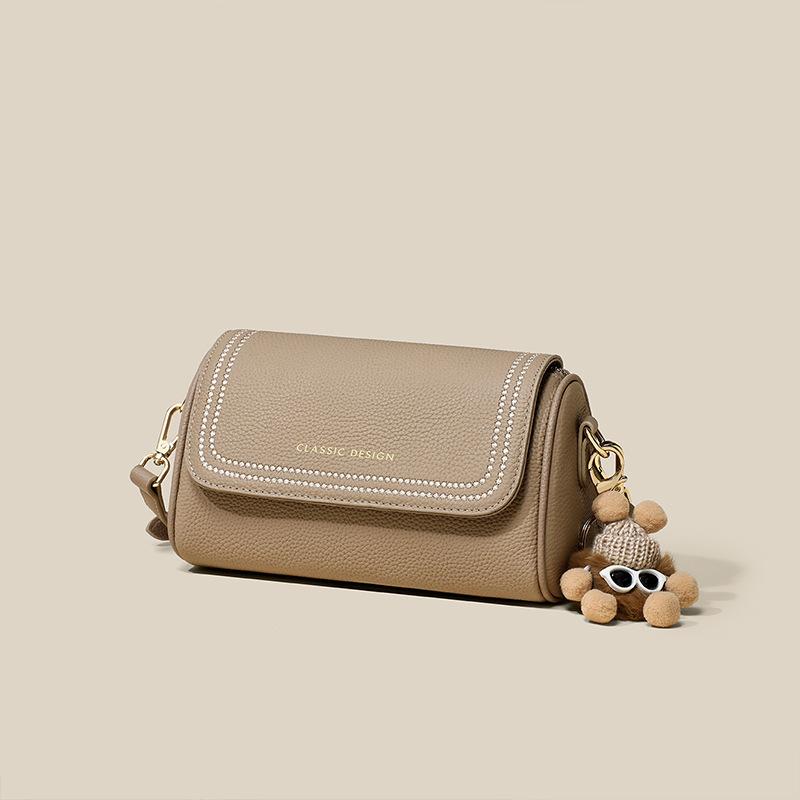 New Crossbody Bag Women's Bag Genuine Leather Commuting Pillow Bag High End One-shoulder Round Bag