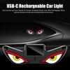 Devil Eyes Car Light Solar Powered LED Dynamic Windshield Ambient Lamp USB-C Rechargeable Vehicle Light with Vibration And Light Sensor Multiple