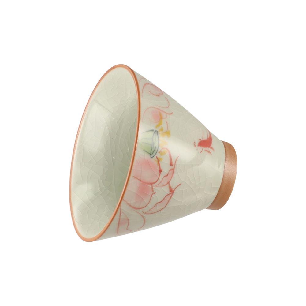 Lotus Graphic Ge Kiln Ceramic Tea Cup Hand-painted Tea Tasting Cups Kung Fu Tea Cup  Tea Making