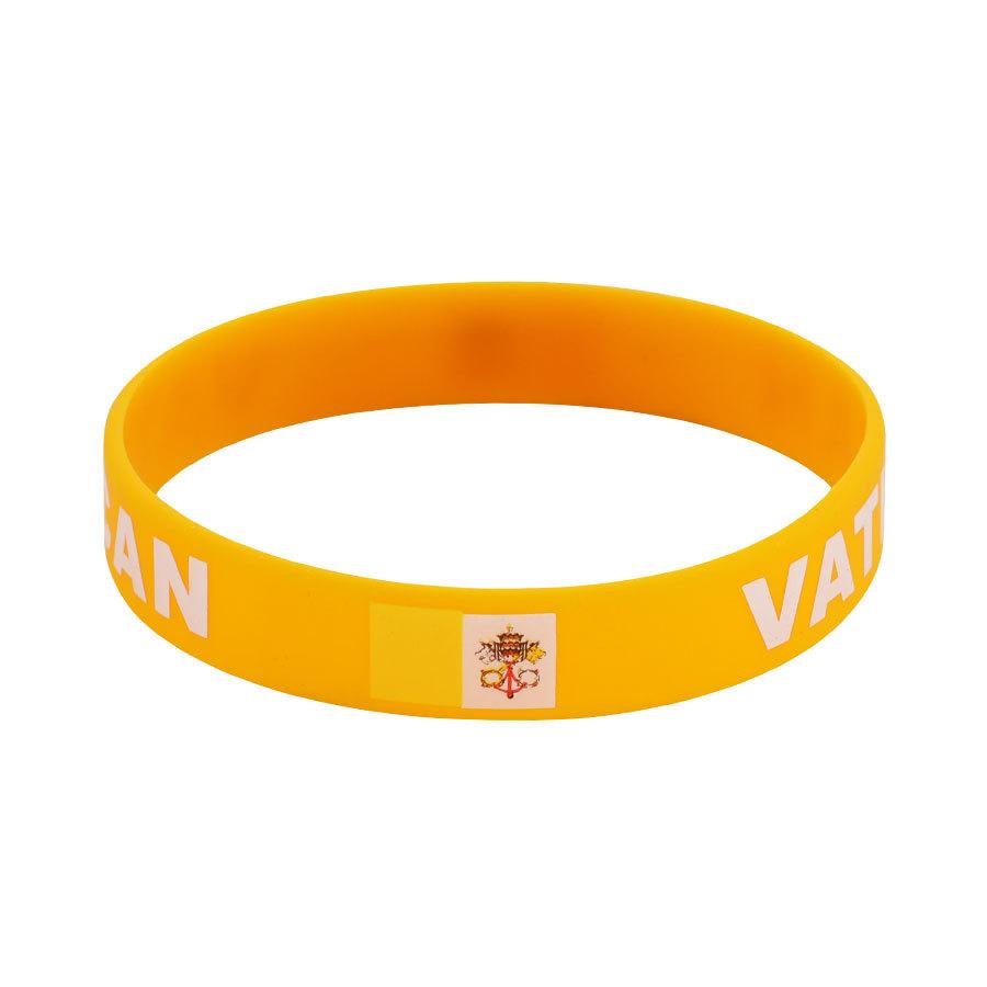 2pcs Vatican Flag Silicone Bracelets Sport Game Wristbands National Flags Wrist Strap for Men Women Motivational Rubber Band Fashion Accessories Gifts