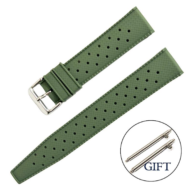Tropical Silicone Watch Straps 18mm 20mm 22mm Quick Release Watchband for Omega Bracelet Belt Breathable Waterproof Rubber Bands