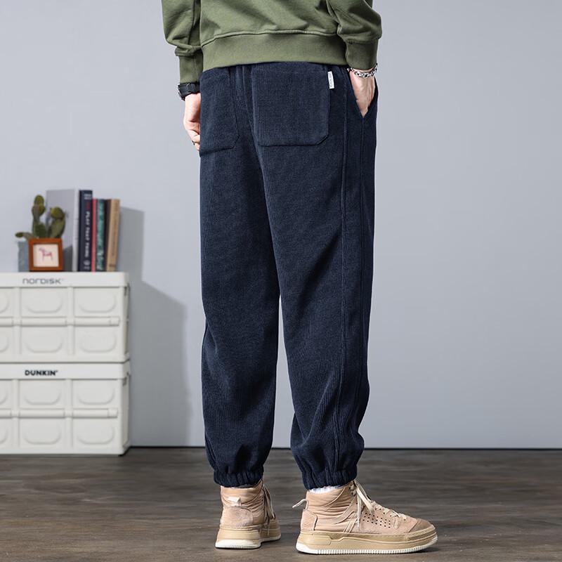 Men's 2025 Autumn/Winter Corduroy Fleece-Lined Joggers