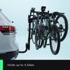 S4 Bagażnik Rowerowy na Hak Holowniczy 4 Rowerowy z Amortyzacją, Uchwytem Szybkiego Montażu, Podwójnym Składaniem i Inteligentnym Nachyleniem dla Łatwego Dostępu i Se