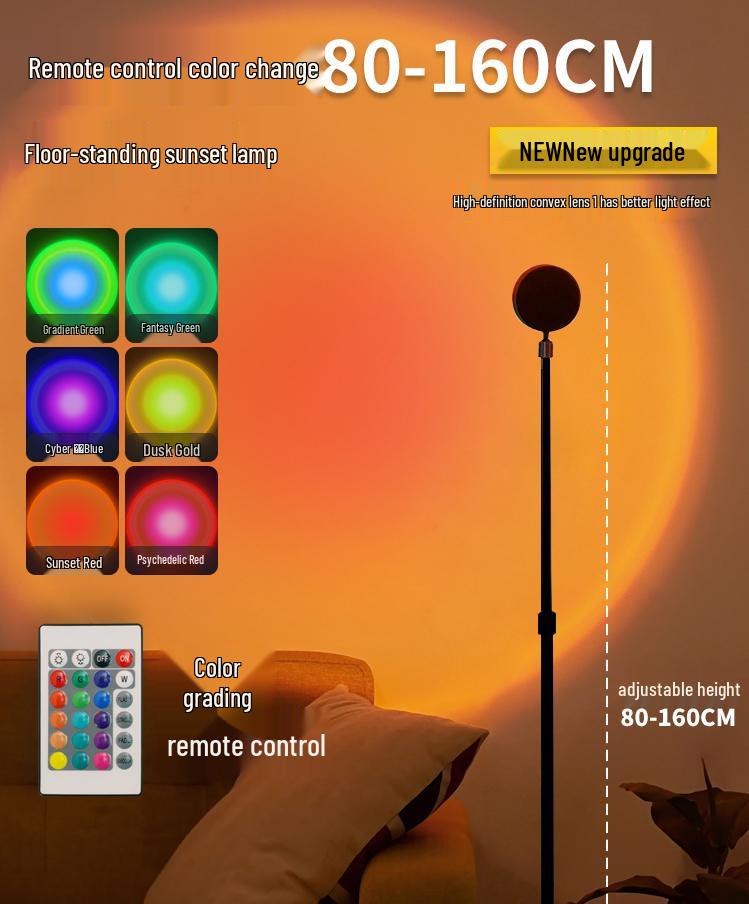 Sunset Lamp: Smart App Dimmable Light for Bedroom, Living Room, and Photography Decor.