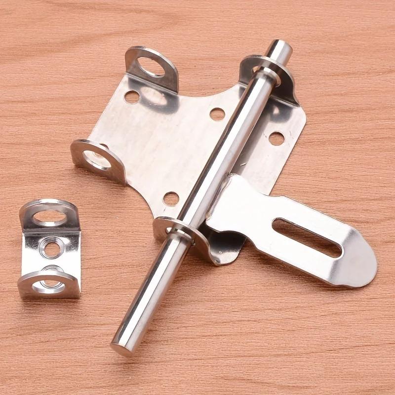 Stainless Steel Door Bolt Pet Cage Left and Right Two-way Door Lock Latch Warehouse Door Anti-theft Padlock Door Cow Lock Plate