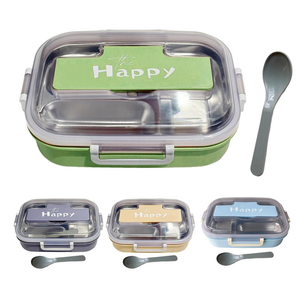 Portable Lunch Box Stainless Steel Divided Bento Box with Tableware for Adults Kids Students Leakproof Food Storage Containers