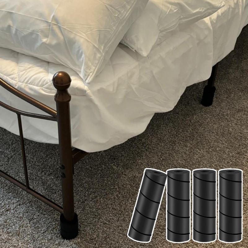 4 Pack Bed Frame Leg Protectors Covers High Density Foam Padding Home Accessory for Floor and Furniture Protective