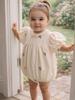 Korean Baby Girl Embroidered Lace Romper - Summer Short Sleeve Bodysuit