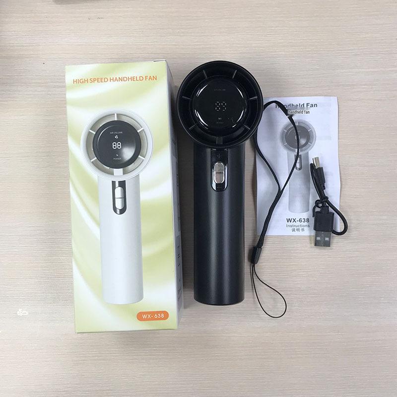 N638 High-Speed USB Handheld Turbo Fan: Mini Portable Cooling with Strong Wind