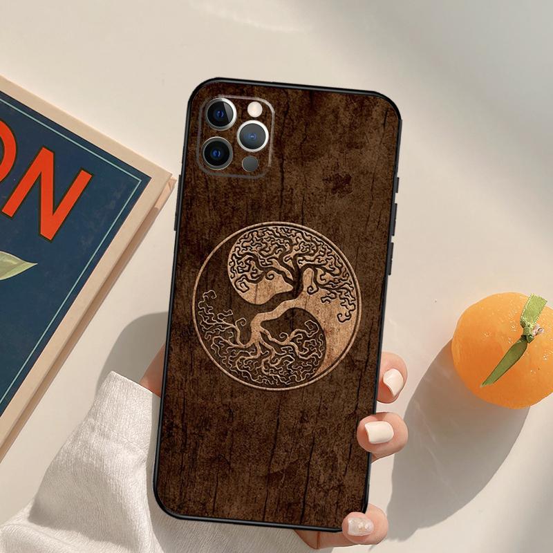 Tree of Life Yin Yang Funda Case For iPhone 16 Pro Max 15 14 11 12 13 Pro Max Mini XR 16e 16 15 Plus Phone Cover