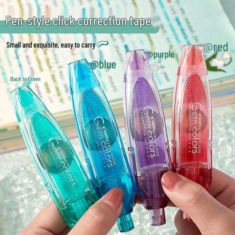 Smoky Crystal Gem Correction Tape with Replaceable Core - Stylish Japanese Portable White-Out
