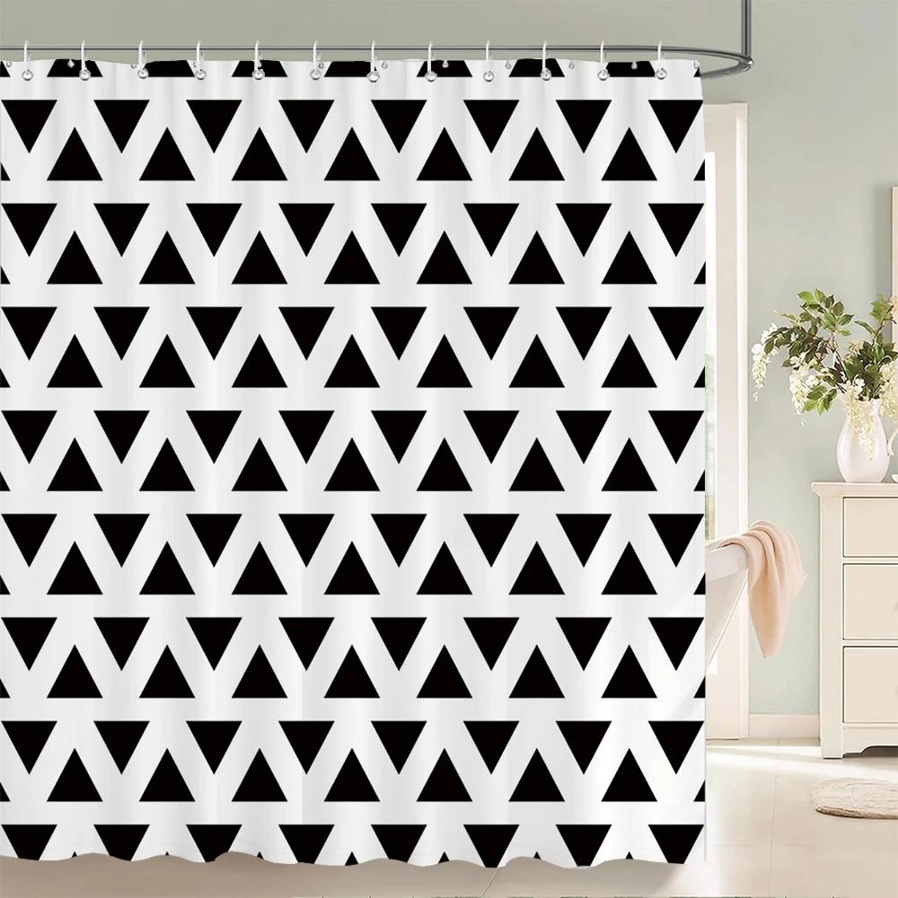 1 Pcs Simplicity style Shower Curtain Black and white Printed Bathroom Curtain Waterproof Polyester Home Decoration Curtain