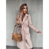 YYFS Women's Fashion Casual Solid Color Print Autumn Winter Long Sleeve POLO Neck Jackets & Coats