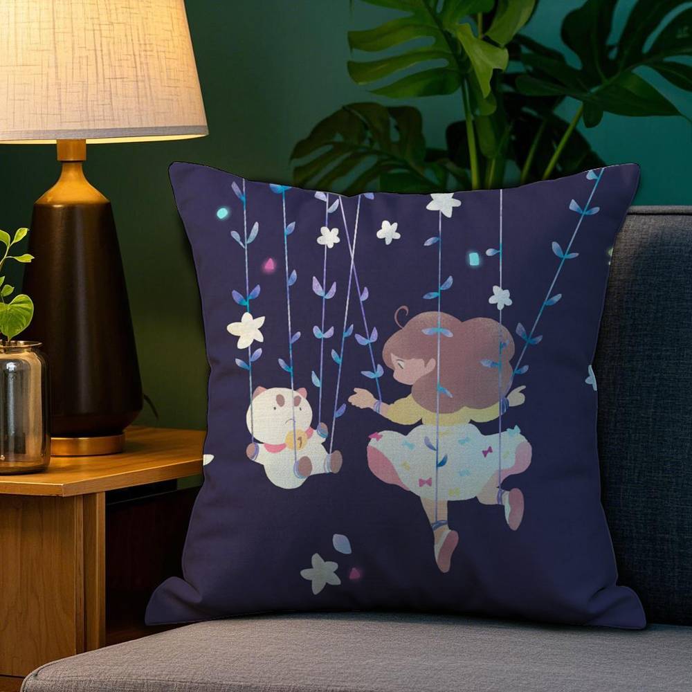 Pillow Case Plush Fabric Soft Double Sided Print B-Bee And P-Puppycat Sofa Cushion Cover Throw Pillow Covers