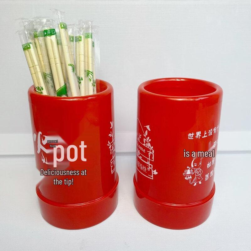 Wood Grain Style Plastic Chopstick Holder