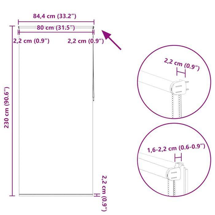 Blackout Roller Blind 80 X 230 Cm Brown 240147