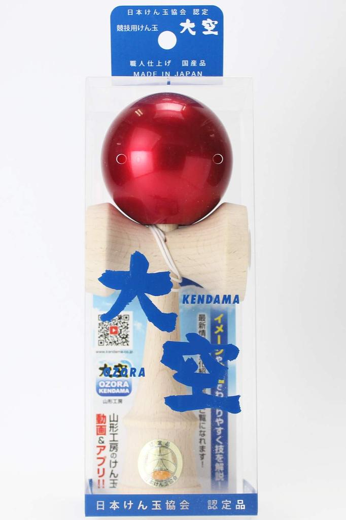 Japan Kendama Association Certified Competition Kendama "Ozora" Premium Clear Red, Made in Japan (OZORA KENDAMA)