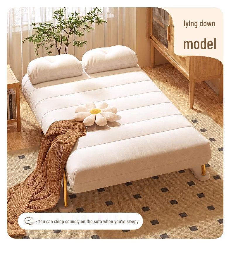 Cream Multi-Functional Folding Sofa Bed for Small Spaces