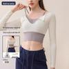 Women's Sexy Long-Sleeve Yoga Top with Chest Pads - Autumn Fit for Dance, Fitness & Running