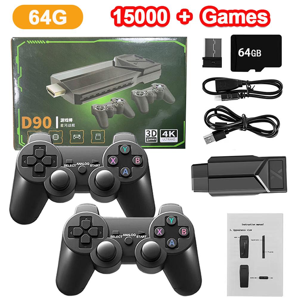 M16 Game Stick 4K Video Game Console TV HD 64GB 15000+ Games 2.4G Double Wireless Controller HDMI-Compatible 25 Emulators