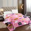 1pc Halloween Blanket with Ghosts, Bats, Pumpkins & Tombstones - Soft Pink Purple Orange Yellow Flannel Throw for Couch, Bed