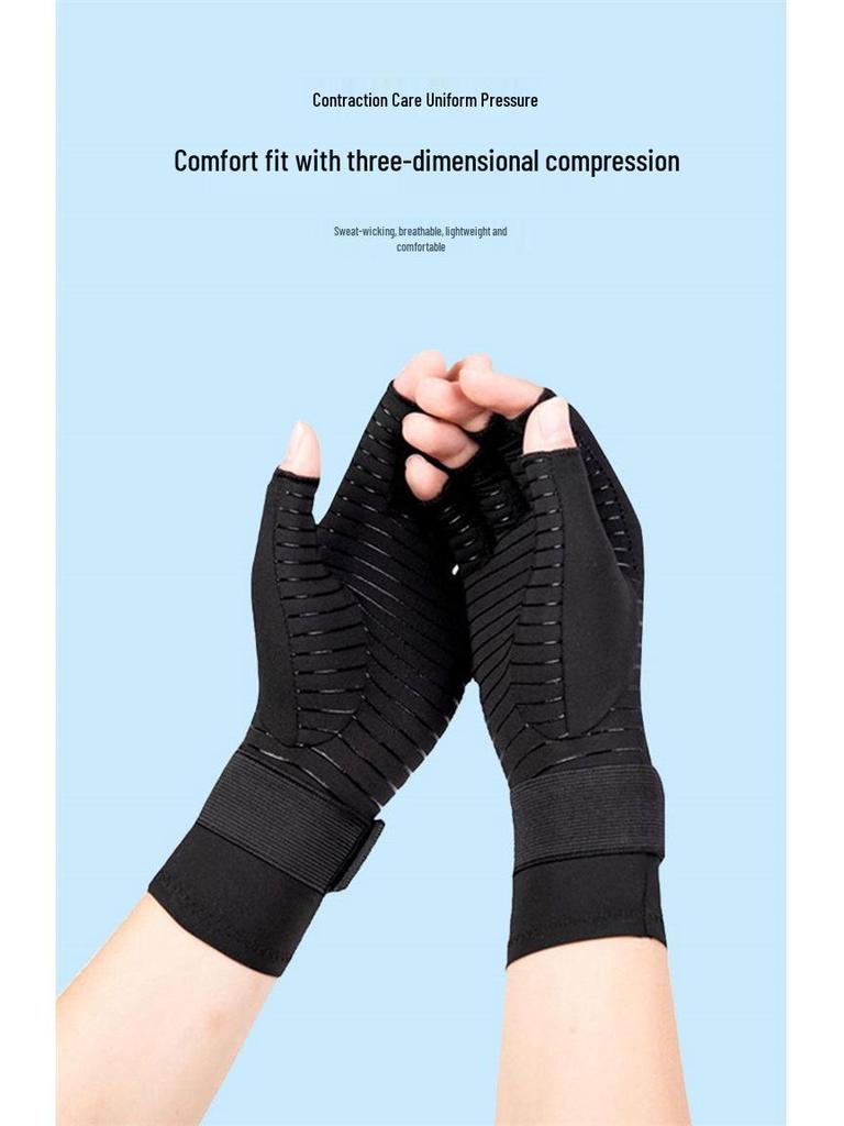 Kupferfaser Fingerlose Kompressionshandschuhe für Reha und Training